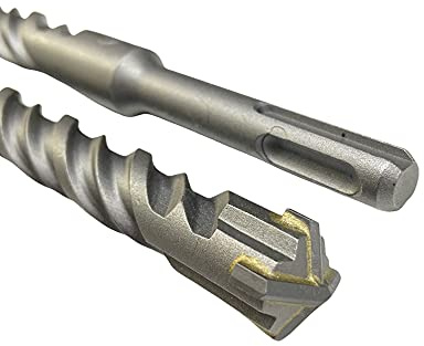 SDS Plus Cross Head Hammer Drill Bit - 4 Point X Head Cutter Carbide Double Twisted - Drilling Masonry, Concrete, Brick, Stone (18 x 310mm)