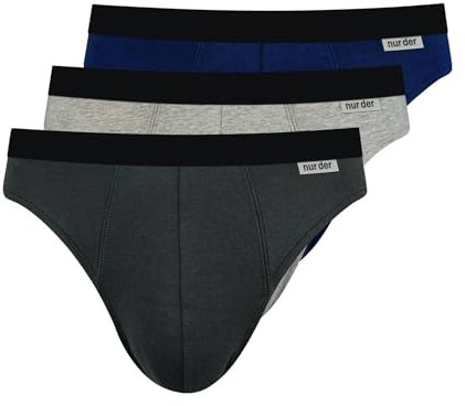 Nur Der 3er Pack Slip Cotton Stretch atmungsaktive Baumwolle Bewegungsfreiheit Männer Unterhosen Herren, Navy/Graumelange, L