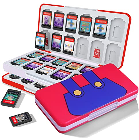 Game Card Case for Nintendo Switch Games, 48 Cartridge Slots Game Storage Case with Extra 24 Micro SD Card Slots for Switch and Switch OLED(Silicone Lining)