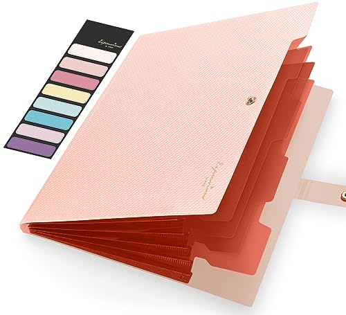 Sooez Accordion File Organizer, Expanding File Folder with Label, 5 Pocket