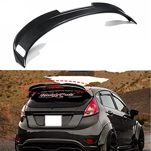Auto Carbon Fiber Heckspoiler Boot Spoiler für FO-RD FIESTA MK6 MK7 MK7.5 MK8 ST 2002-2021, Auto Zubehör Kofferraum Spoiler Wing Boot Deckel Lippen Body Kits, Schwarz