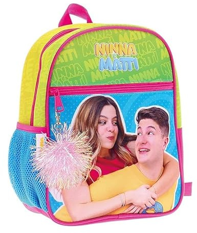 Mochila de guardería Fashion Ninna & Matti con lentejuelas fucsia para niñas con llavero de lentejuelas