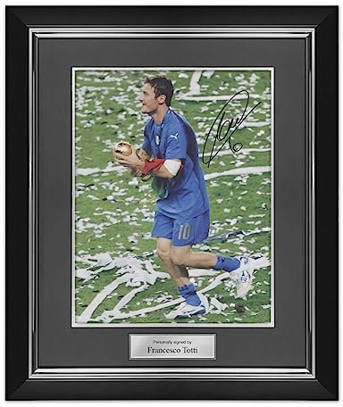 Exclusive Memorabilia Foto dell'Italia autografata da Francesco Totti: vincitore della coppa del mondo. Telaio di lusso