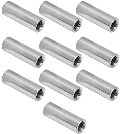 10 Pcs écrous Rond en Acier Inoxydable Écrou Accouplement Manchon Fileté M10 x 1,5 Filetage Femelle 14mm Diamètre Extérieur 40mm Longueur 304 Écrous D'accouplement à Tige Ronde