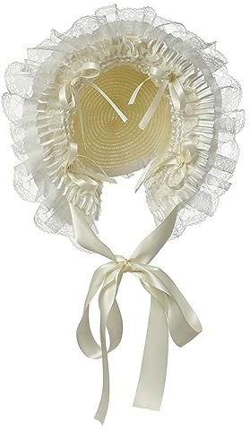 COSDREAMER Bonnets victoriens en en Dentelle et Fleurs pour Filles et Femmes