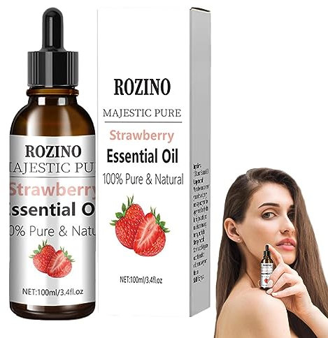 Olio profumato alla fragola - Oli essenziali per diffusore | 100 ml di olio per il corpo alla fragola, olio essenziale naturale, profumo doccia e bagno, profonda idratazione, riduce la pelle secca