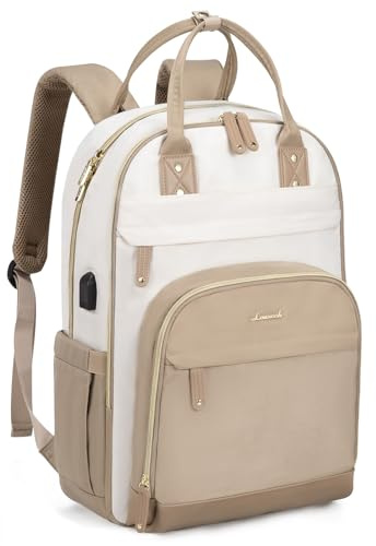 LOVEVOOK Rucksack Damen Groß, Laptop Rucksack 17 Zoll mit Laptopfach, Shulrucksack Mädchen Teenager, Handgepäck Backpack Wasserdicht, Schultasche School Bag für Schule Arbeit Flugzeug