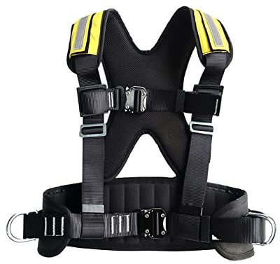 SwaYve Harnais de Sécurité Pour Travail En Hauteur, Kit de Sécurité Sur Le Toit Avec Corde, Longe Rétractable Antichute, Harnais D'Escalade, Équipement de Protection Contre Les Chutes/A