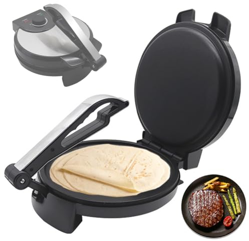 Máquina para Hacer Panqueques Eléctrica De 1500 W, Máquina para Hacer Crepes Eléctrica Antiadherente, con Indicador LED, Mango De Ángulo Ajustable, para Hornear Crepes, Muffins, Tortilla Chapati