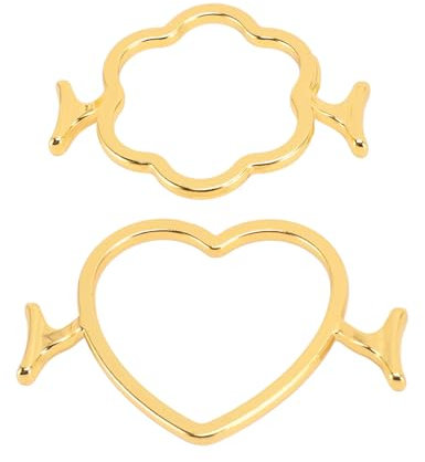 2-teiliges Wachssiegel-Formen-Set, Herz-Blumen-Form, Gold für 2,5 Cm Wachs-Siegelstempel, Zinklegierungsmaterial, DIY-Wachs-Siegelset für Hochzeit, Party-Einladungen