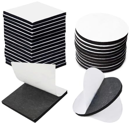 BAVALIN 40 Stück Doppelseitige Klebepads - Schwarz Quadratisch Runde Klebepads Doppelseitig Extra Stark Schaumstoff Selbstklebend Montage-Klebeband für Glatte Wände, Böden, Gläser, Metalle Oberflächen