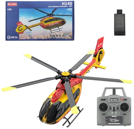 NULA C190 RC Hubschrauber Spielzeug für Erwachsene, 2,4 G 1/30 Maßstab 6CH 6-Achsen-Gyro Ferngesteuertes Militär Helikopter Flugzeug mit Höhenhaltung/optische Flusspositionierung– RTF
