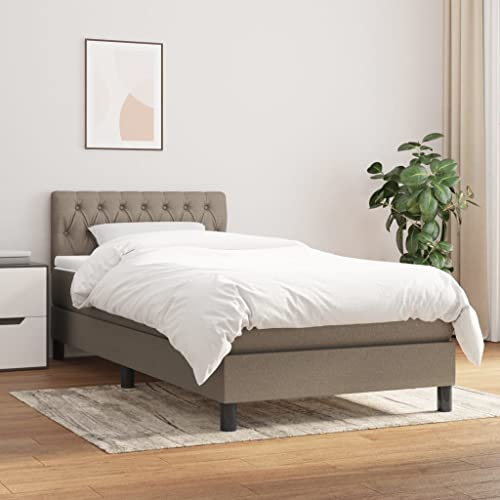 qohoio Boxspringbett mit Matratze Taupe 100x200 cm Betten Bett Mit Matratze Bett Boxspringbett Schlafzimmer MöBel Stoff - 3140277