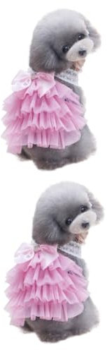 SEWOART 2stücke Sweet Puppy Dog Mehrschichtige Tüllkleid Für Hunde Und Katzen Und Bequemes Mit Schleifen-