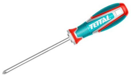 TOTAL - Phillips Screwdriver | Magnetic Tip | Ideal for Renovations and Maintenance | Ergonomic Trimaterial Handle | Corrosion-Resistant Steel | PH0 x 75mm