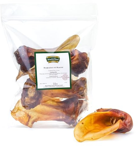 Masterfeed Rinderohren mit Muschel, Getrocknet, 100% Natürlich, Kauartikel für Hunde, 5 kg