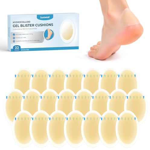 Sumiwish Apósitos Hidrocoloides 22 Uds Parches Hidrocoloides Impermeables, Apósitos Adhesivos para Talón, Dedos Protector Anti-rozaduras para Ampolla en el Pie Tiritas Doméstico General -Heel Pack