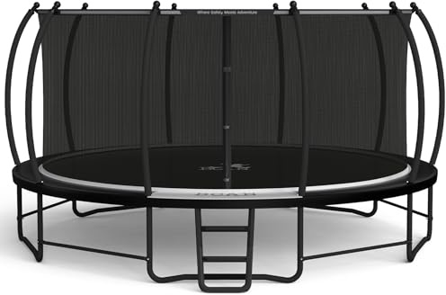 BCAN Trampoline 8FT 10FT 12FT 14FT 15FT 16FT Recreational Trampoline with Enclosure for Kids Adults, ASTM Approved, Outdoor Trampoline with Ladder for Kids