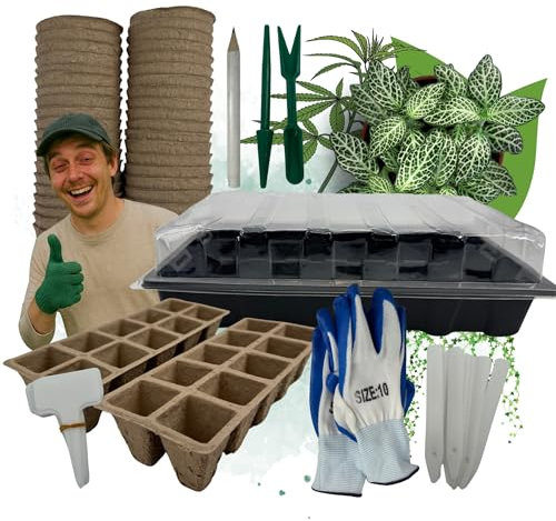 TronicXL Juego de cultivo para Growbox Grow Starter Set Macetas para semillas, invernadero de interior + macetas de cultivo + herramientas para tienda de campaña, plántulas, cultivo propio, accesorios