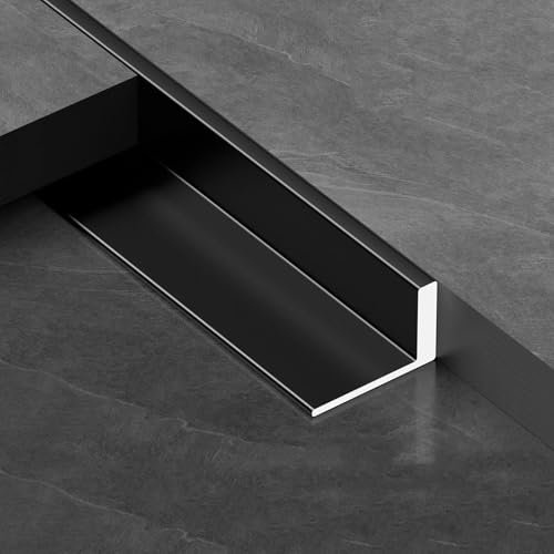 Edge Protection L-profile Tile Rail, Long 90CM*3 Tile Edging Profile Tile Edging Strip For Ceramic Tiles, Floors, Paneling(Black,10mmx90cm)
