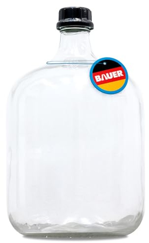 Bottiglia da 25 l, con tappo a vite e tracolla, in vetro, ideale per vino di frutta, liquori, succhi di frutta, robusto e sicuro, contenitore di fermentazione di alta qualità per bruciatori amatoriali