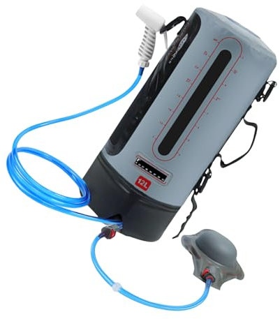 Generisch Solarschauer für Camping | Tragbare Dusche zum Camping - 12L Outdoor Solar Duschzubehör mit Schlauch, Druckfußpumpe und Duschkopf zum Wandern