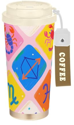 Yoogain Vector Constellation Colorful Travel Coffee Tumblers With Lid Tumbler Mug Gobelet isotherme en acier inoxydable pour chaud et froid 500 ml Anti-fuite