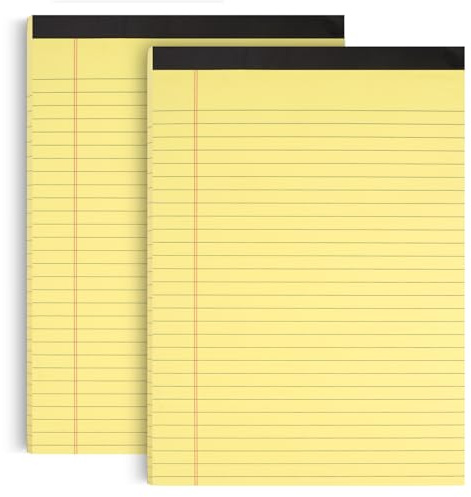 2 Pièces Bloc-Notes Juridique Doublé,29,6 x 21,4 cm Bloc-Notes Juridiques Déchirables,50 Feuilles écriture Recto Verso,Blocs-s Lignés Bloc-s Portable,Feuilles Lignées A4 pour L'école,Maison et Bureau