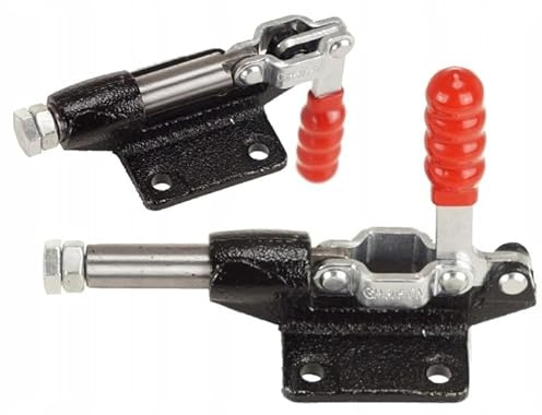 FEINZ Einhandzwinge KM GH-305-CM | verzinkter Stahl, 227 kg Spannkraft, höhenverstellbar, Niederhalter, Schweißen, Werkbänke, DIY, robust