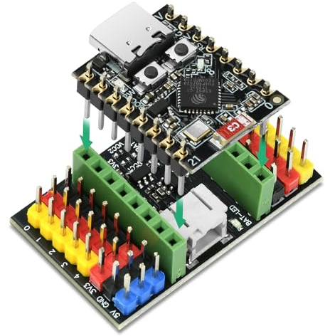 diymore 1 Juego de Placa de Desarrollo ESP32-C3 Super Mini + Mini Placa de expansión ESP32-C3, Placa de Desarrollo Wi-Fi y Bluetooth, cabecera de Pin sin soldar