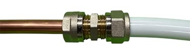 Raccordo Dritto di Congiunzione, Connettore per Tubo Rame 12mm e Multistrato 16mm, Niples di Giunzione Professionale in Metallo per Impianti Idraulici