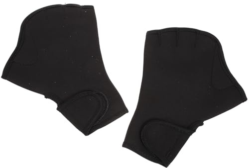 MAGICLULU Guantes de Natación Ajustables para Hombre y Mujer, Talla M, Color Negro, Guantes de Buceo de Nylon Resistentes al Agua para Entrenamiento y Fitness Acuático, Equipo de Natación
