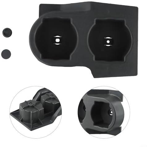 Besttoolifes Portavasos de consola frontal para Patrol Y60 1989-1998, diseño de doble inserción, accesorio interior de plástico negro
