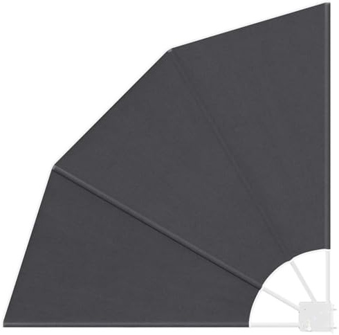 HKTMGDNG 115 x 115 cm Black Polyester Folding Balcony Privacy Fan