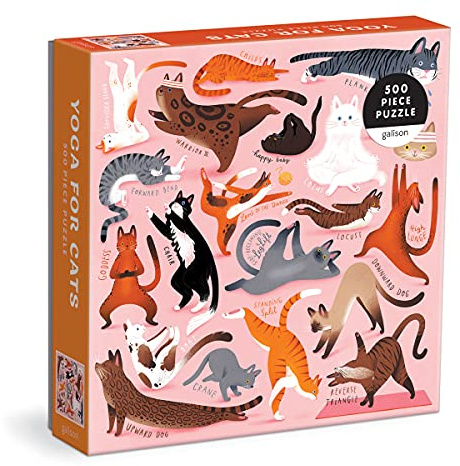 Galison 9780735372276 Yoga for Cats 500 Piece Puzzle