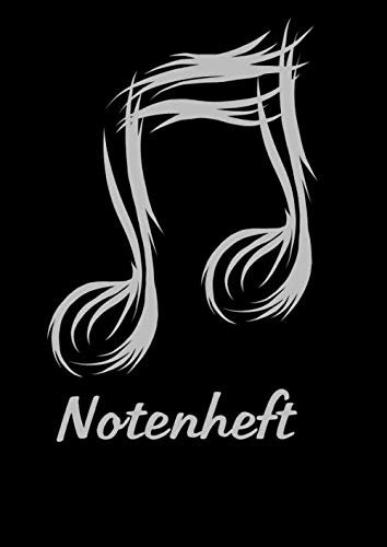 NOTENHEFT: DIN A4 für Anfänger und Fortgeschrittene / Blanko NotenBlock / Leere Notenzeilen / Notensystem / für die Schule / Komponist / Design : Note gezeichnet