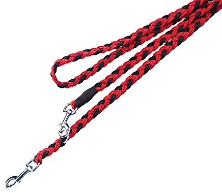 Nobby Führleine geflochten, rot / schwarz L: 200 cm, B: 25 mm, 1 Stück