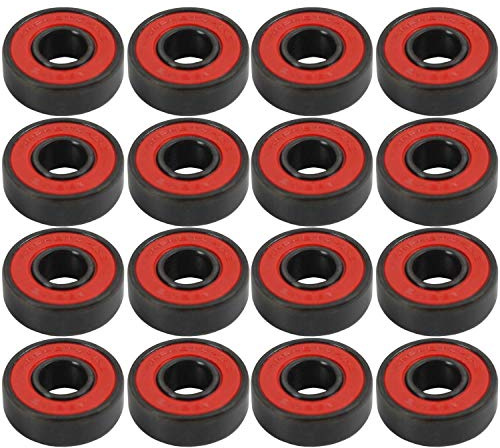Amphetamine Inline Skate Speed Bearings Set of 16 Pre-Lubricated ABEC 5 Rated Double Shielded Servicable Bearing Pack for 8 Wheels