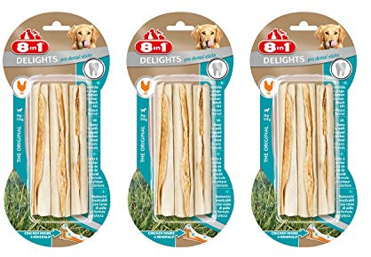 8in1 Delights Pro Dental Sticks - gesunde Kaustangen für Hunde zur Zahnpflege, 3er Pack (3 x 3 Stück)