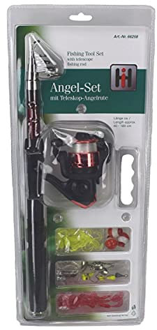 Haushalt International Angel-Set Anglerset Teleskopangel Set 70 Teile Angelausrüstung Angelzubehör Angler