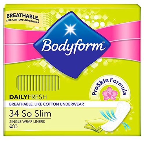 Bodyform So Slim Slipeinlagen, einzeln verpackt und gefaltet, 34 Stück