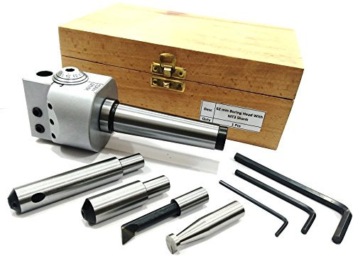 Boring Head 62 mm Diameter for Lathe, milling Machine Tools Accessories with Fly Cutters, Carbide brazed Tool Sets // 1 div=0.01 mm (Morse Taper mt3 (m12 x 1.75 Drawbar))