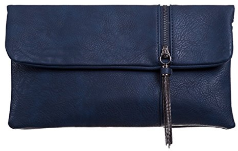 LeahWard Large Flap Envelope Clutch Bag, Women's Faux Leather Party Wedding Bag With Wrist Strap