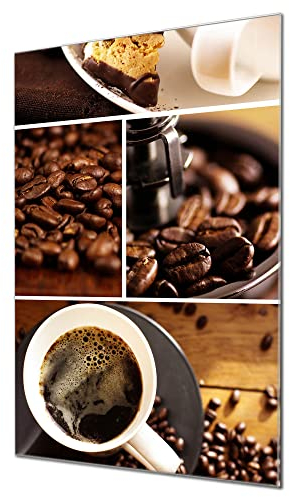 banjado Glas Magnettafel (40 x 60cm) - Magnetwand Glas - Magnetpinnwand als Memoboard - Pinnwand Magnettafel Küche, Büro, Kinderzimmer - Kaffee&Schokolade