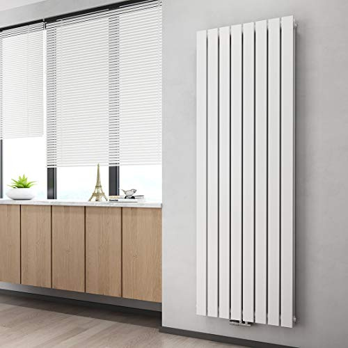 Heilmetz Flach Paneelheizkörper Vertikal Design Heizkörper 1800x616mm Weiß Doppellagig Mittelanschluss Heizung