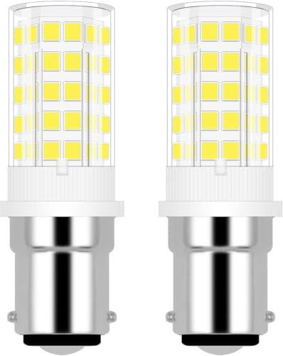 ZHENMING 4W B15D Nähmaschine Licht Kaltweiß B15D LED Dimmbar Glühbirne 30W 35W 40W Halogen Equivalent Kleine Bajonett B15 LED für Nähmaschine 230V 6000K (2er Pack) [MEHRWEG]