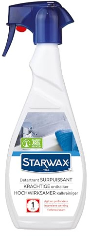STARWAX Hochwirksamer Entkalker 500 ml | Entkalker für Badewanne, Duschwanne, Waschbecken und Armaturen, glänzende und streifenfreie Halterung