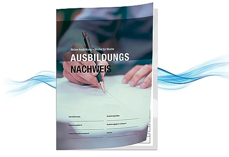 KOCHDIALOG 1 Stück Ausbildungsnachweis Berichtsheft Ausbildung DIN A4, 53 Wochen, Ausbildungnachweisheft mit 56 Innenseiten, täglich zu führen Ausbildungsheft für IHK, Handwerk 1 Woche = 1 Seite
