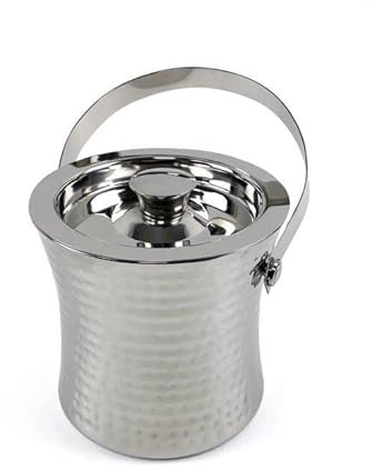 Beaumont Hammered Ice Bucket 1.5Ltr - Stainless Steel, Ice Cooler for Parties, Events, Bars | Keeps ice chilled at commercial bars, parties, and events to serve cold, refreshing drinks to guests throughout the night.