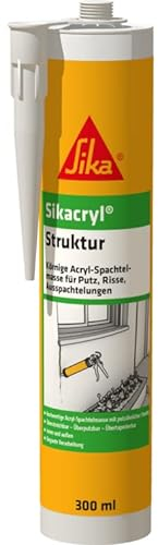 SIKA - Körnige Acryl-Spachtelmasse – Sikacryl Struktur – Zum Füllen von Rissen - 300 ml Kartusche